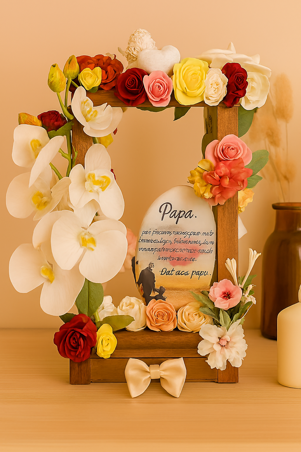 đïž Cube floral hommage â Composition artisanale personnalisĂ©e