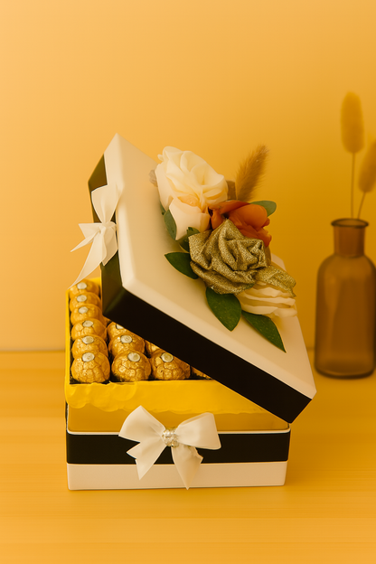 🍫 Coffret gourmand Ferrero Rocher – Fait main & fleuri