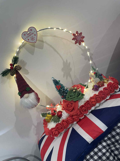 🎄 Couronne lumineuse “Cadeaux et flocons”