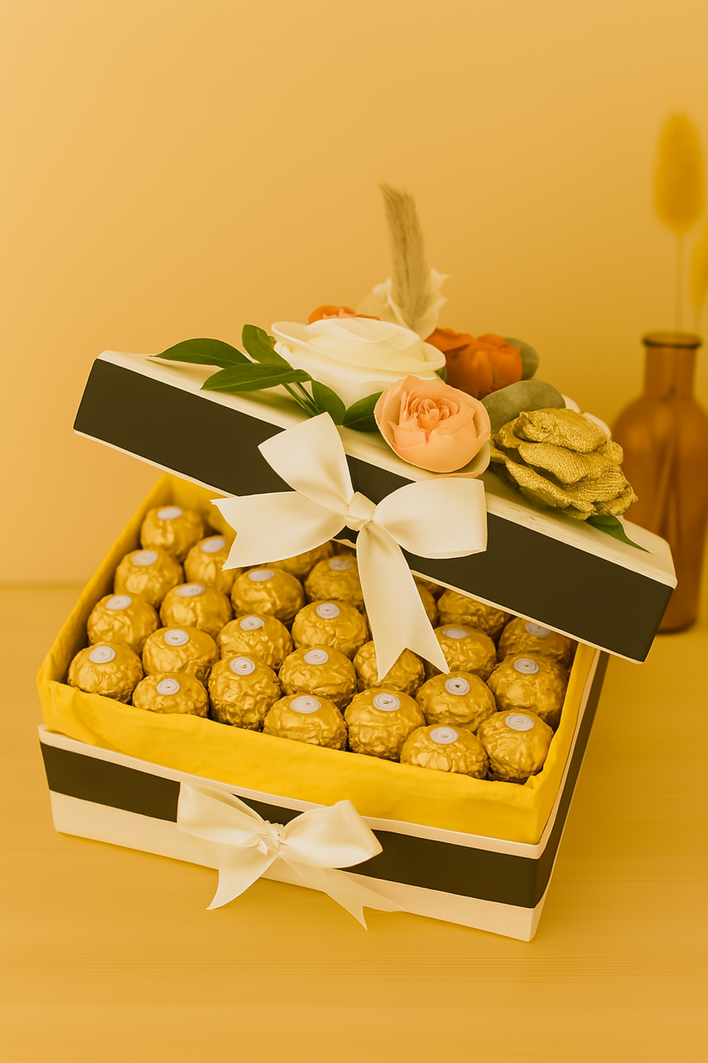 🍫 Coffret gourmand Ferrero Rocher – Fait main & fleuri