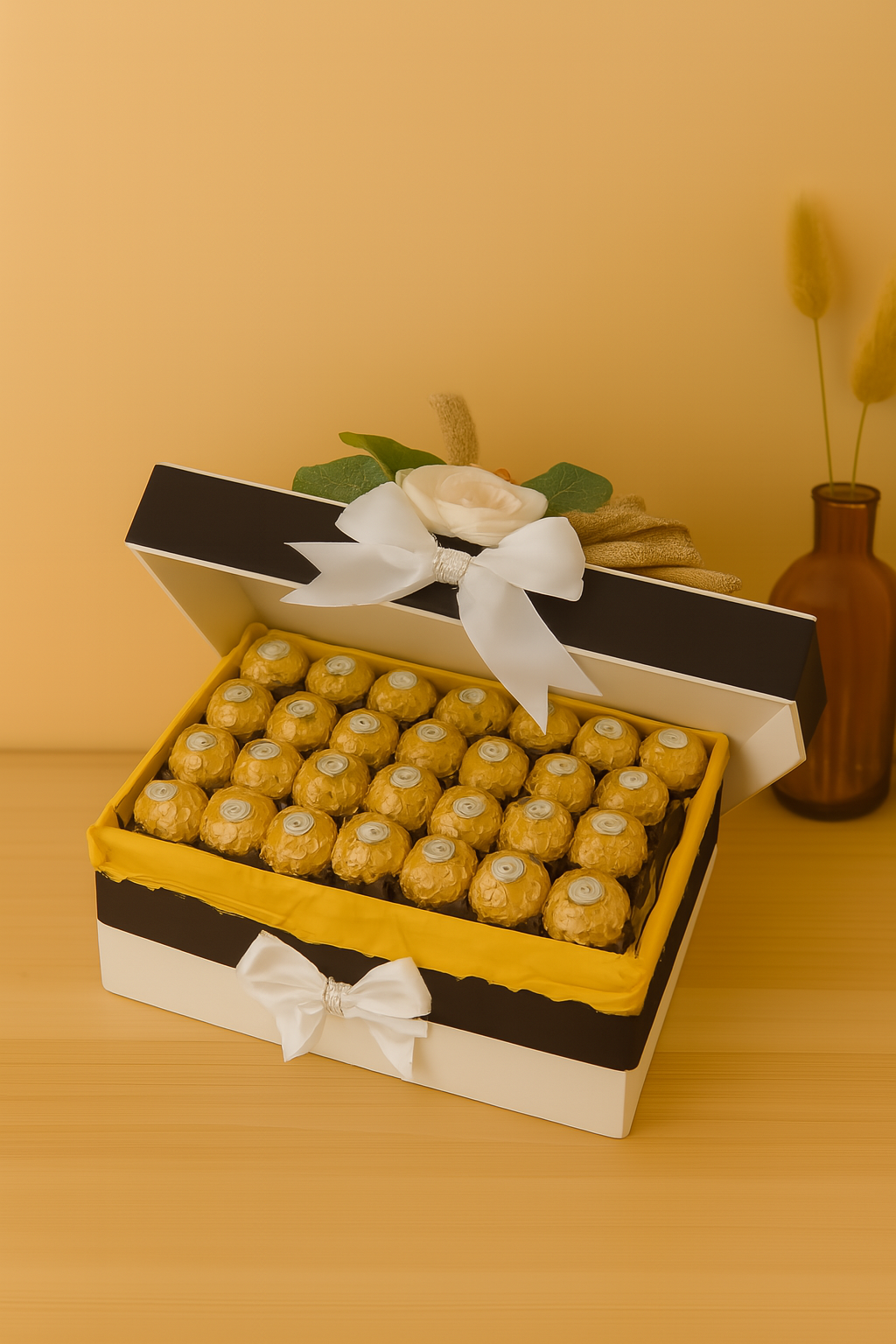 🍫 Coffret gourmand Ferrero Rocher – Fait main & fleuri